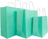 50x papieren tassen Aqua - 55x15x39cm