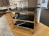 By Kohler Trolley zwart glas zilver/metaal 93x40x79 (110088)