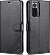 Voor Geschikt voor Xiaomi Redmi Note 10 Pro AZNS Schapenvacht Textuur Horizontale Flip Lederen Case met Houder & Kaartsleuven & Portemonnee (Zwart)