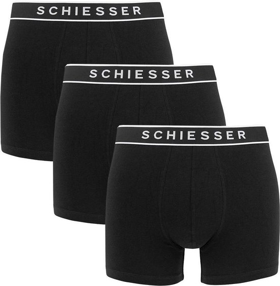 Schiesser 95/5 Organic Heren Shorts - Zwart - 3 pack - Maat S