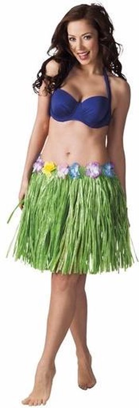 Set de 4x pièces jupe paille fête thème hawaï vert 45 cm pour femme - Jupes  de... | bol.com