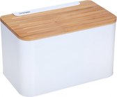 Kinghoff 1072 - boîte à pain - blanc - acier inoxydable avec bois - 35x20,4x21,5 cm