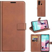 Voor Blackview A80 Plus/A80 Pro Retro Kalf Patroon Gesp Horizontale Flip Lederen Case met Houder & Kaartsleuven & Portemonnee (Lichtbruin)