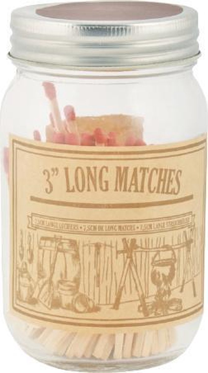 Goedkoopste Esschert Design Lucifers In Pot 8 X 13,4 Cm Glas/hout Naturel