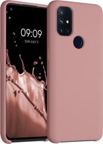 kwmobile telefoonhoesje geschikt voor OnePlus Nord N10 5G - Hoesje met siliconen coating - Smartphone case in winter roze