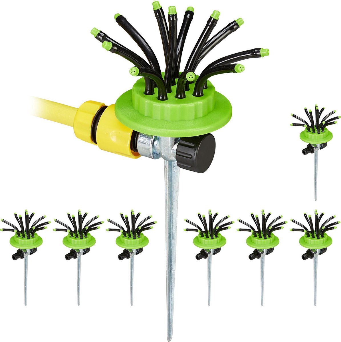 Relaxdays 8x tuinsproeier set - sprinkler - beregening - sproeier - cirkelsproeier