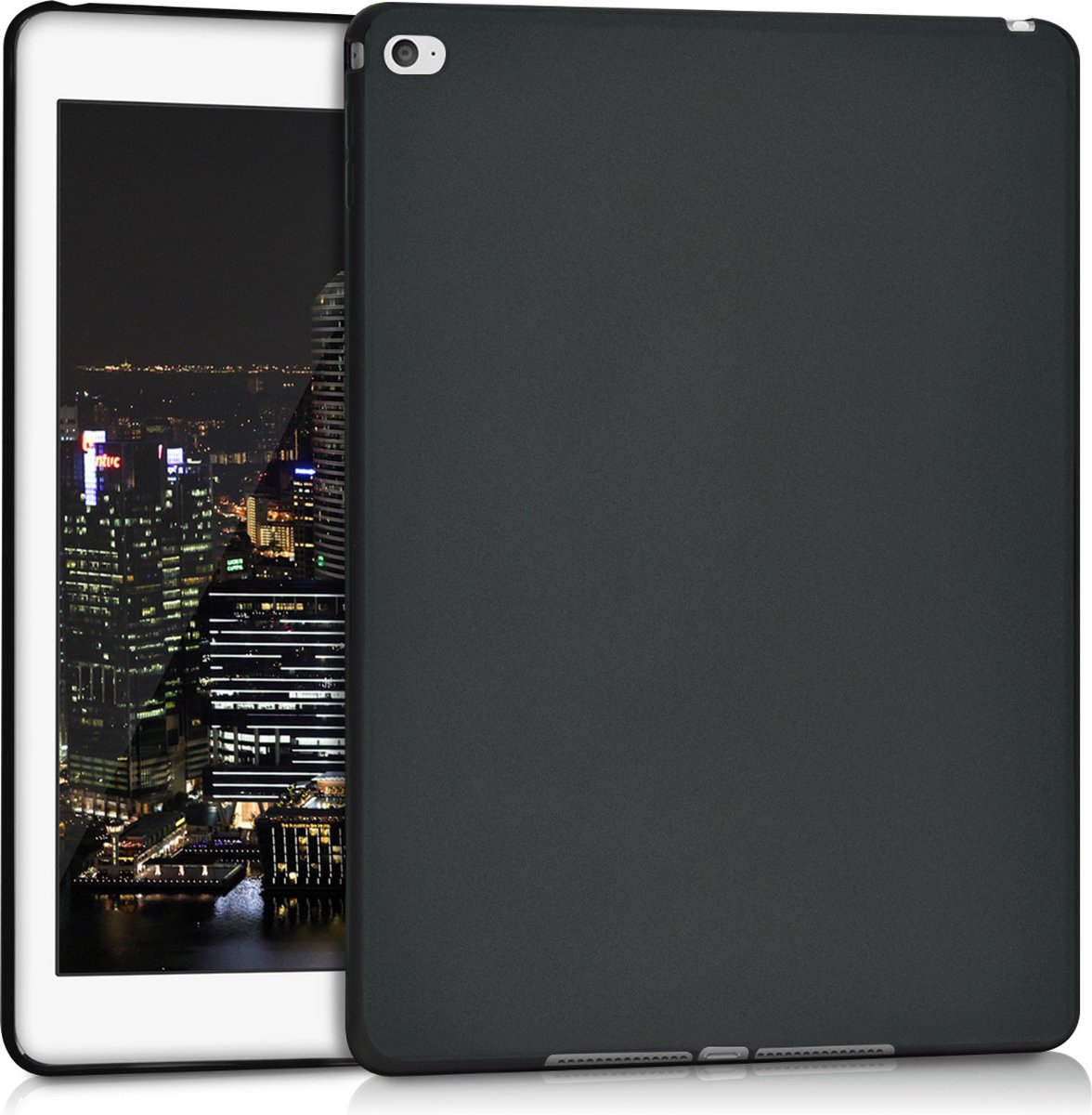 kwmobile Hoes geschikt voor Apple iPad Air 2 - Siliconenhoes voor tablet in mat zwart - Tablet cover