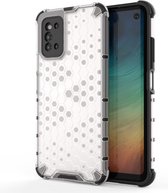 Voor Samsung Galaxy F52 5G schokbestendige honingraat pc + TPU-beschermhoes (wit)