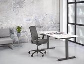 Elektrisch zit/sta bureau Basic Plus breed 180CM diep 80CM bladkleur Lichtgrijs framekleur Wit (RAL9010)