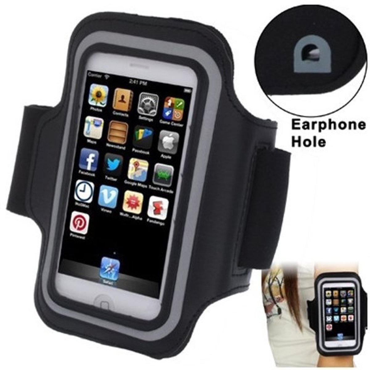 DrPhone Sportband (iPhone-formaat, jack)