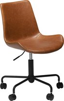 Danform Hype kantoorstoel vintage lichtbruin PU kunstleer, zwarte poten.