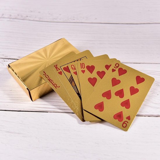 Afbeelding van het spel Luxe gouden speelkaarten / stok / pokerkaarten