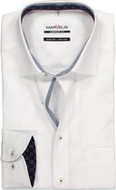 MARVELIS comfort fit overhemd - wit (contrast) - Strijkvrij - Boordmaat: 41
