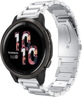 Stalen Smartwatch bandje - Geschikt voor  Garmin Venu 2 stalen band - 45mm - zilver - Strap-it Horlogeband / Polsband / Armband