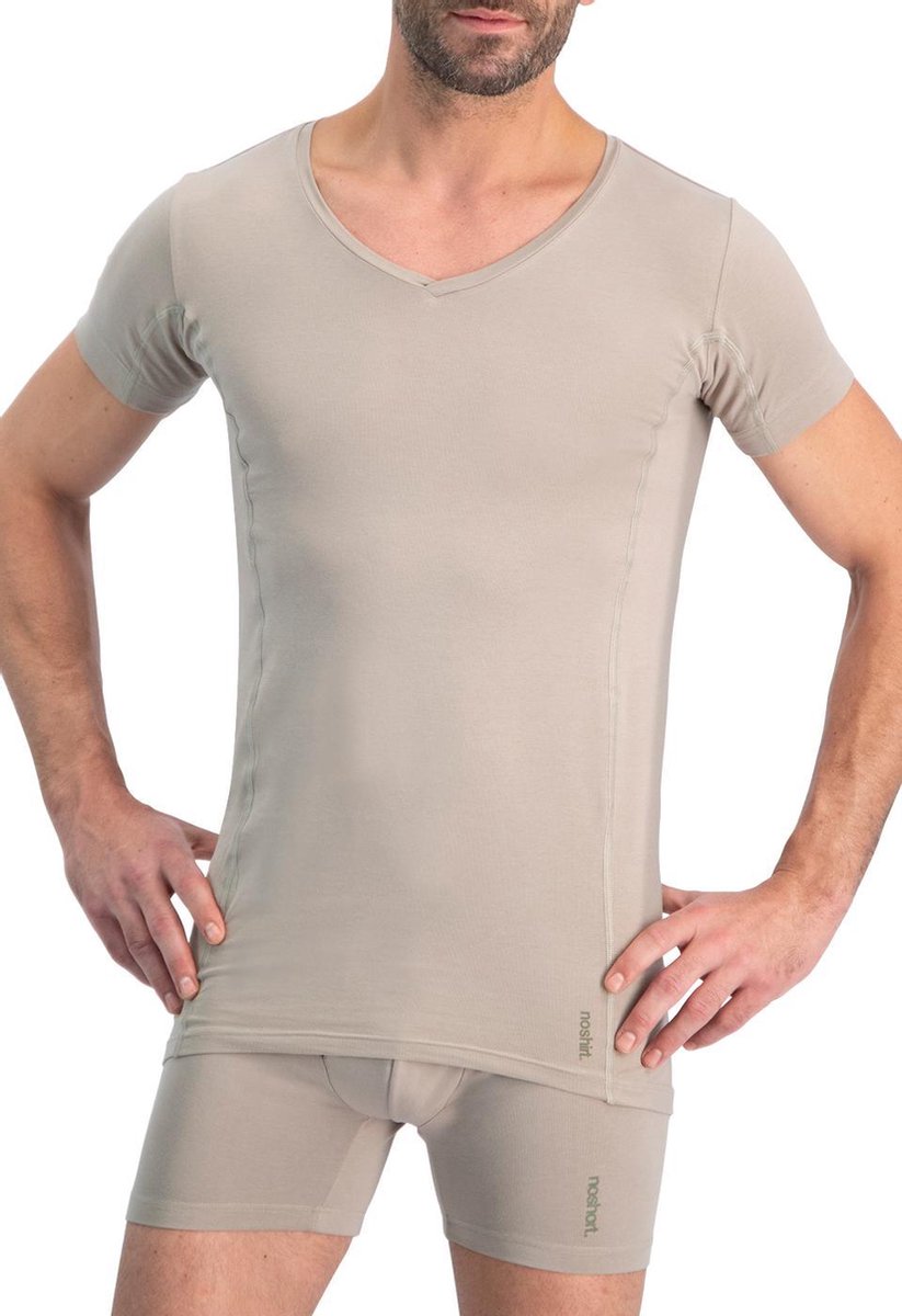 Noshirt Dry Cotton - Ondershirt - Reguliere V-Hals - Katoen - Invisible Khaki - L