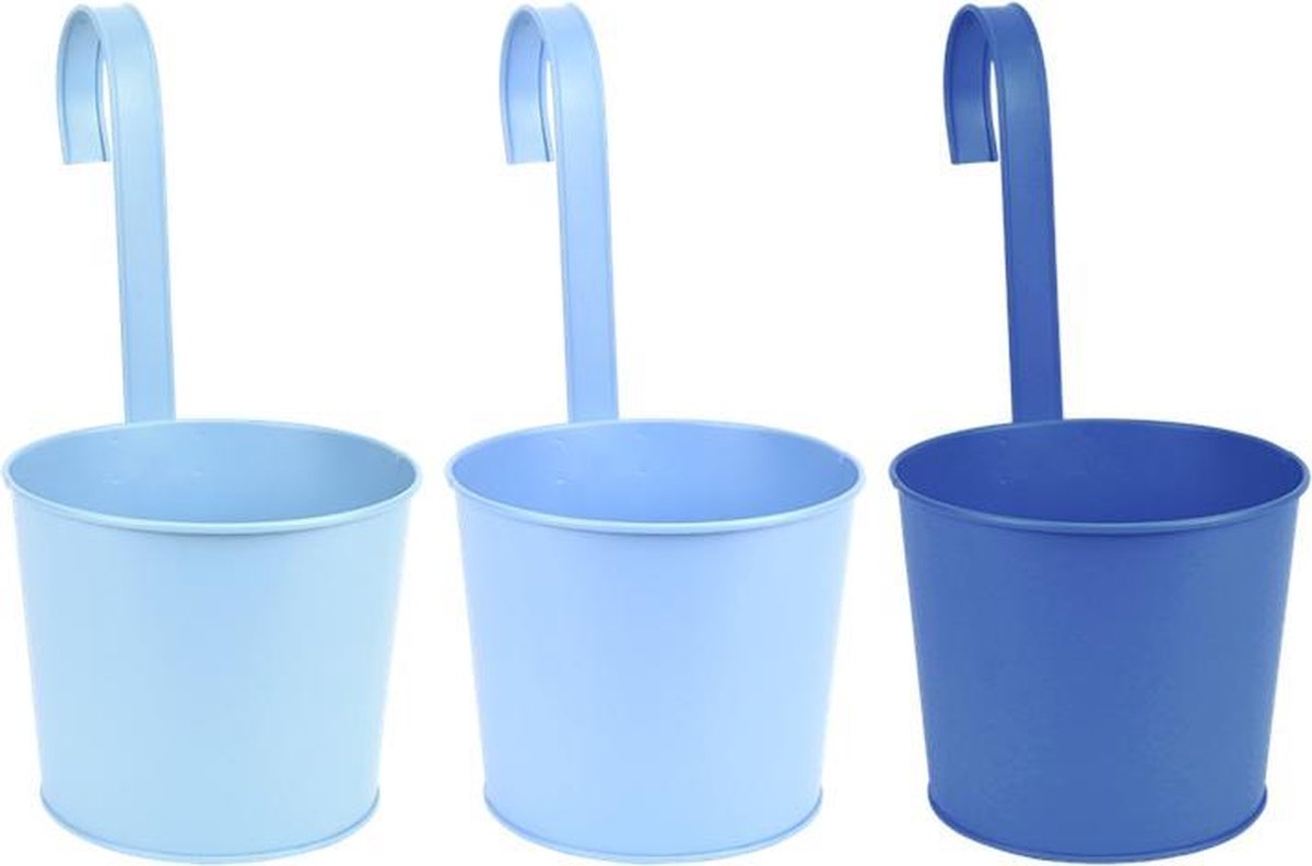 Esschert Design bloempot met haak blauw (1 stuk) assorti
