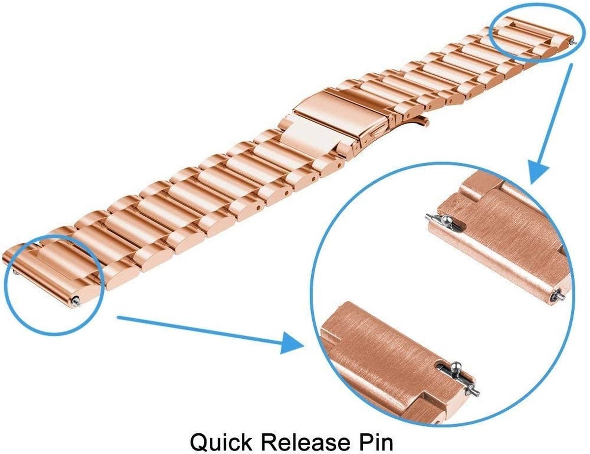 Stalen Band – Geschikt voor Xiaomi Amazfit GTS 42mm – Rosé Goud