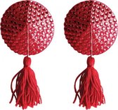 Nipple Tassels - Round - Red - Valentine & Love Gifts - Nipple Vibrators & Stickers