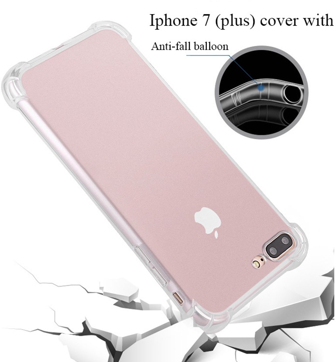 iphone 7 anti-fall hoesje transparant TPU Hoes Case Cover