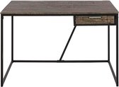 bureau retro industrieel hout walnoot met lade 120 x 60 cm-Bureau Tafel- Bureau met Industriële Look-laptoptafel