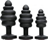 Heart Silicone Butt Plug Set- Black - Butt Plugs & Anal Dildos -