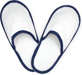 Unico Badstoffen Slippers Wit-Navy 5 paar-42-44
