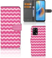 Hoesje ontwerpen OPPO A74 4G GSM Hoesje ontwerpen Waves Pink