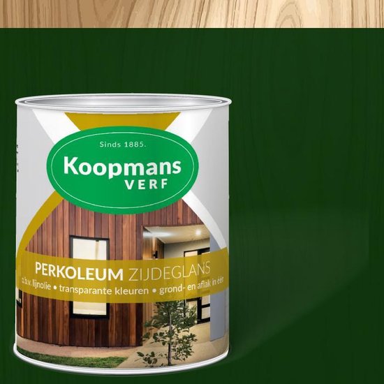 Foto: Koopmans perkoleum zijdeglans 750ml dekkend kleur 206 donkergroen