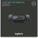 Boîte du Logitech C920 PRO HD Webcam avec image du produit et texte.
