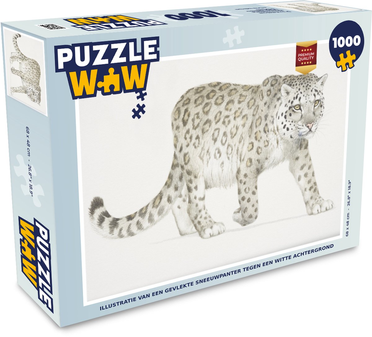 zebra tent Toezicht houden Puzzel Illustratie van een gevlekte sneeuwpanter - Legpuzzel - Puzzel 1000  stukjes... | bol.com