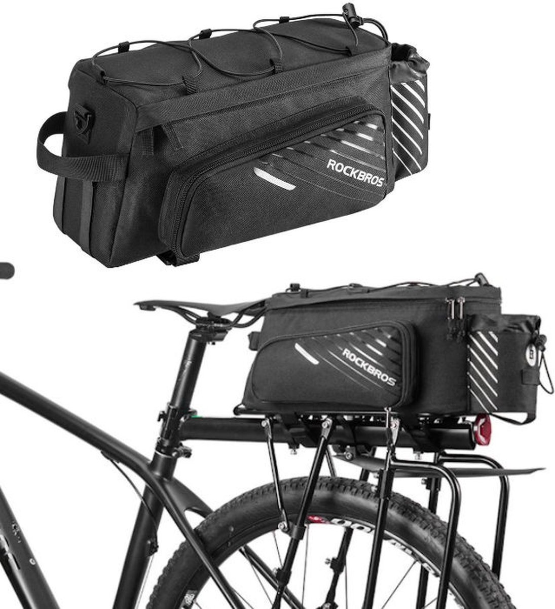 Decopatent® Fiets Bagagedragertas met Regenhoes - 13L - Bagage drager fietstas - Dubbele Fietstassen - Ebike - Veel Opbergruimte