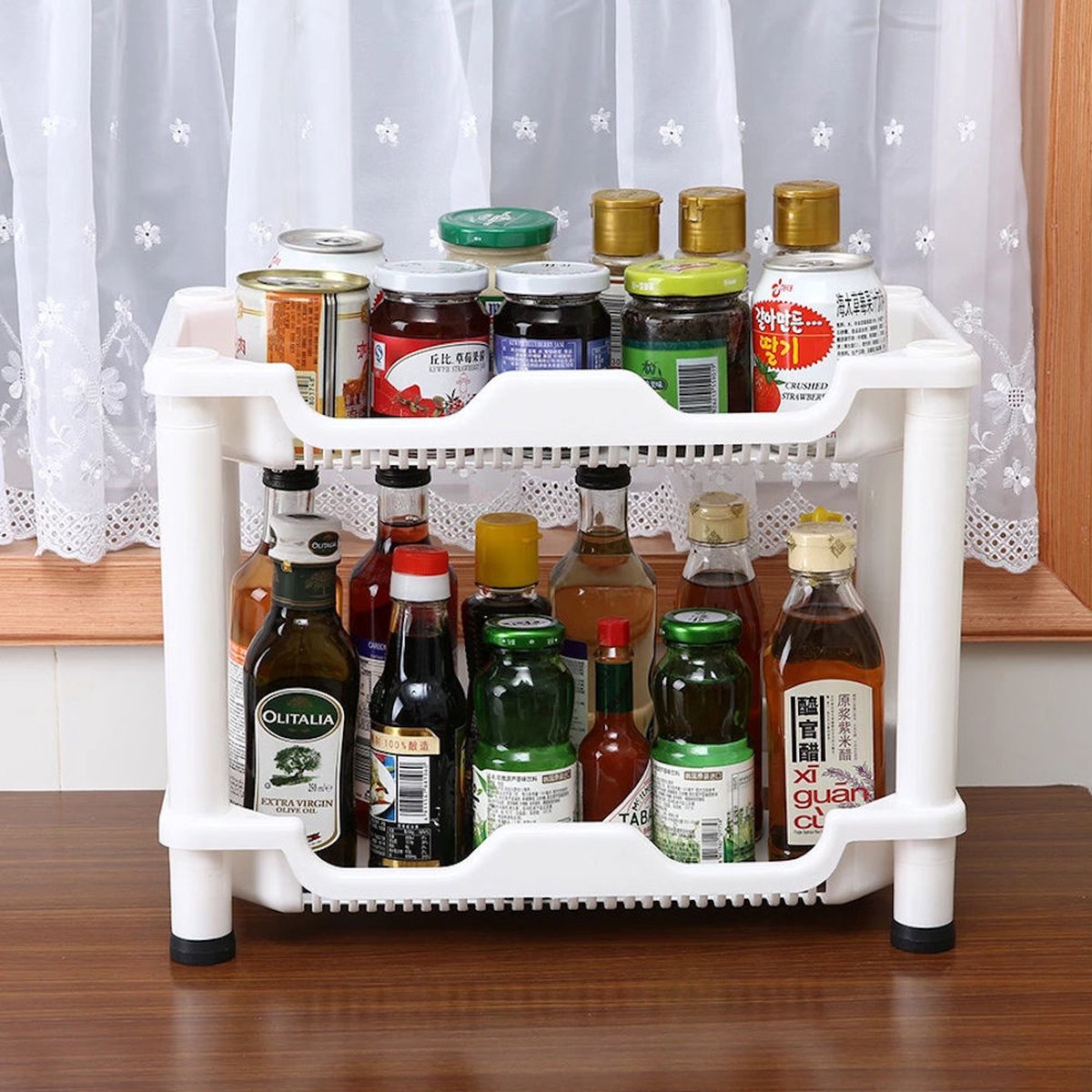SoBuy Badkamerkast met 3 stevige planken, smalle kast badkamermeubel, vrijstaand badrek in Wit voor kleine badkamers van MDF 28x20x74 cm FRG226-WN