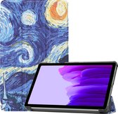 Samsung Galaxy Tab A7 Lite Hoes - Mobigear - Tri-Fold Serie - Kunstlederen Bookcase - The Starry Night - Hoes Geschikt Voor Samsung Galaxy Tab A7 Lite