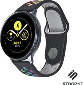 Siliconen Smartwatch bandje - Geschikt voor  Samsung Galaxy Watch sport band 41mm / 42mm - zwart kleurrijk - Strap-it Horlogeband / Polsband / Armband