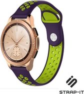 Siliconen Smartwatch bandje - Geschikt voor  Samsung Galaxy Watch sport band 41mm / 42mm - paars/geel - Strap-it Horlogeband / Polsband / Armband