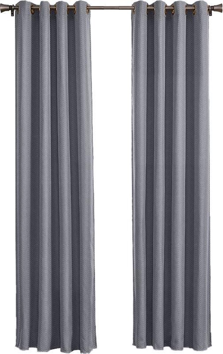 Larson - Luxe hotel blackout gordijn - met ringen - 3m x 2.5m - Lichtgrijs