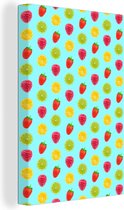 Canvas Schilderij Fruit - Patronen - Kleuren - 20x30 cm - Wanddecoratie