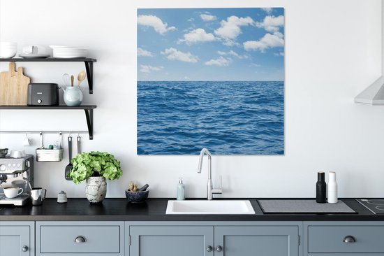 Tableau sur toile Mer - Nuages ​​- Blauw - 90x90 cm - Décoration murale