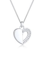 Collier pour femme Elli Pendentif coeur pour femme amour infini avec diamant (0 ct.) en Argent sterling 925
