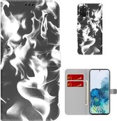 Voor Samsung Galaxy S20+ Cloud Fog Pattern Horizontal Flip Leather Case met houder & kaartsleuf & portemonnee (zwart)