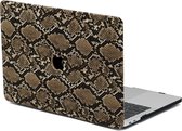 Lunso Geschikt voor MacBook Pro 16 inch (2019) Leren cover hoes - case - Snake Pattern Brown