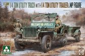 1:35 Takom 2126 U.S. Army 1/4 Ton Utility Truck w/Trailer and Figure Plastic Modelbouwpakket