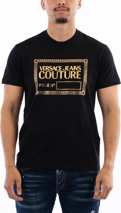 theater olie klif Versace Jeans Couture Heren T-shirt Zwart Goud maat XL | bol.com