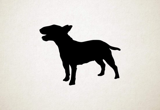 Silhouette hond - Bull Terrier (miniature) - Bull Terrier (miniatuur) - S - 45x60cm - Zwart - wanddecoratie