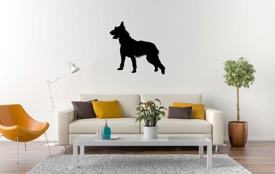 Silhouette hond - Bouvier Des Ardennes - S - 45x47cm - Zwart - wanddecoratie