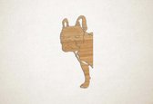 Wanddecoratie - Hond - Franse bulldog 7 - S - 58x26cm - Eiken - muurdecoratie - Line Art