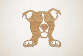 Wanddecoratie - Hond - Engelse Stafford 5 - S - 46x45cm - Eiken - muurdecoratie - Line Art
