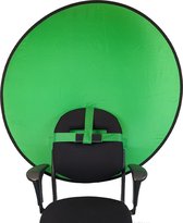 FLEXO green screen | 145 CM | Rond achtergrond doek voor op je stoel | Opvouwbaar scherm | Streaming & meetings