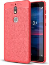 Voor Nokia 7 Litchi Texture Soft TPU beschermhoes (rood)