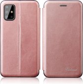 Voor Galaxy S20 Plus TPU + PU GeÃ¯ntegreerde spanning magnetische kaarthouder Retro lederen tas (rosÃ© goud)